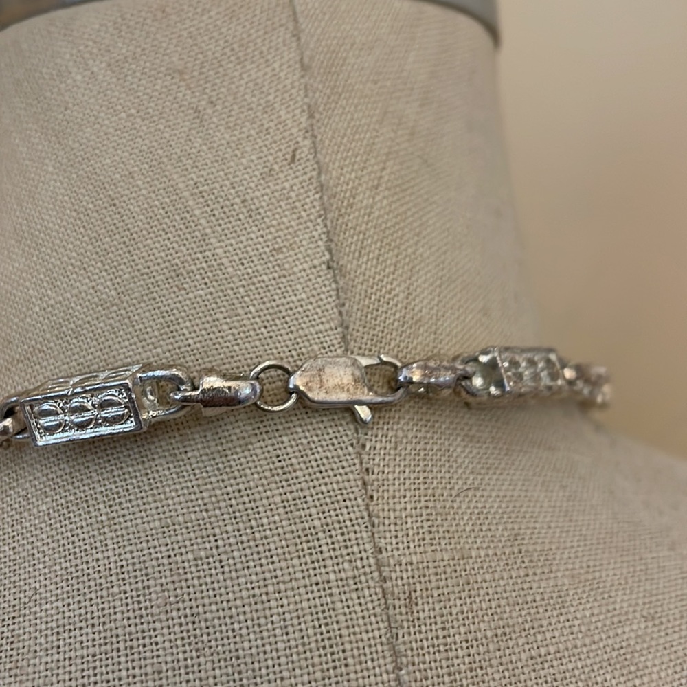 Bling Silver Tone, Rhinestone Statement Necklace - image 4